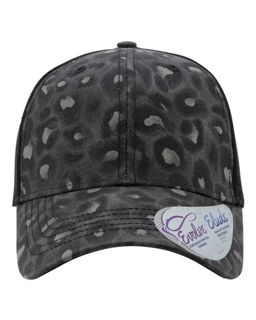 Infinity Her CHARLIE Women's Modern Trucker Cap - Black Leopard/ Black