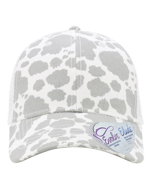 Infinity Her CHARLIE Women's Modern Trucker Cap - Grey Cow/ White