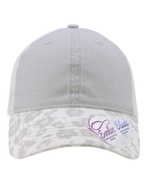 Load image into Gallery viewer, Infinity Her JANET Women's Printed Bill with Mesh Back Cap - Grey/ Snow Leopard/ White

