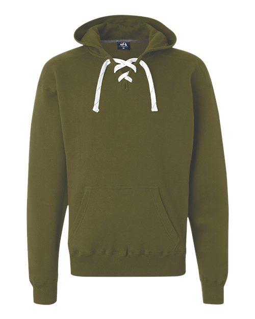J. America 8830 Men's Sport Lace Hooded Sweatshirt - Military Green