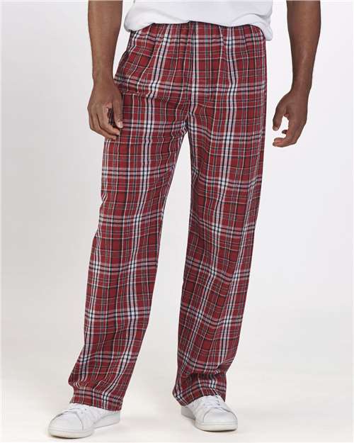 Boxercraft BM6624 Men's Harley Flannel Pants - Garnet/ Black Plaid