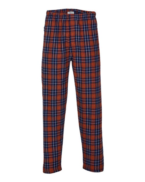 Load image into Gallery viewer, Boxercraft BM6624 Men's Harley Flannel Pants - Navy/ Orange Plaid

