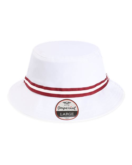 Imperial 1371P The Oxford Performance Bucket Hat - White/ Maroon