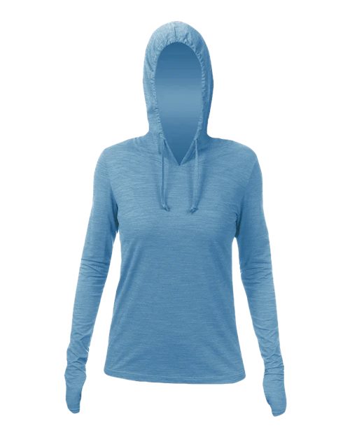 Load image into Gallery viewer, ANETIK WSBRZH0 Women's Breeze Tech Hooded Long Sleeve T-Shirt - Bahama Heathered
