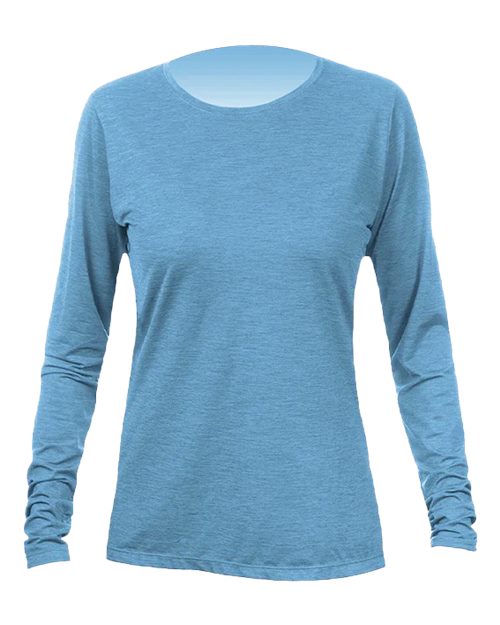 ANETIK WSBRZL0 Women's Breeze Tech Long Sleeve T-Shirt - Bahama Heathered