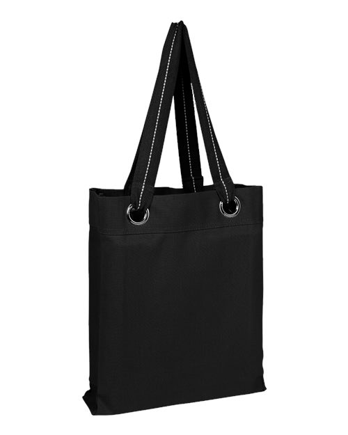 Load image into Gallery viewer, Q-Tees Q1630 Large Grommet Tote Bag - Black
