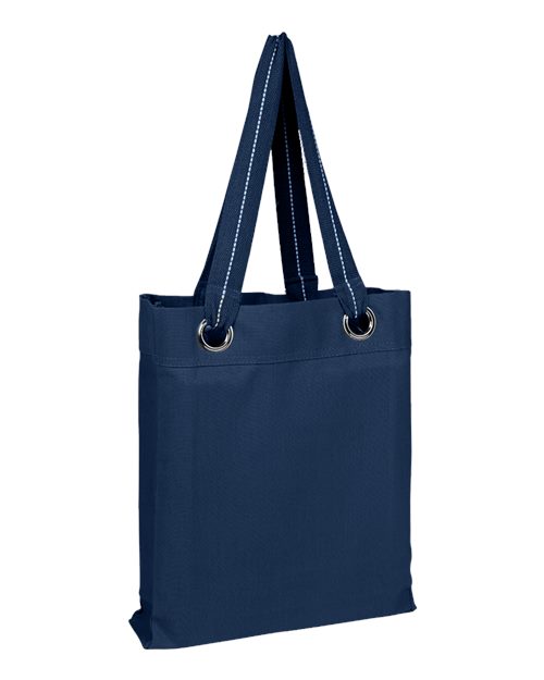 Q-Tees Q1630 Large Grommet Tote Bag - Navy