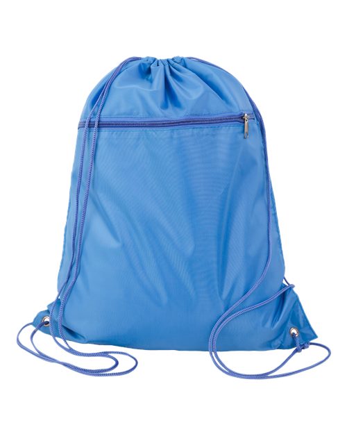 Load image into Gallery viewer, Q-Tees Q135200 Polyester Drawstring Backpack - Carolina Blue
