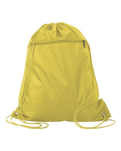 Q-Tees Q135200 Polyester Drawstring Backpack - Gold