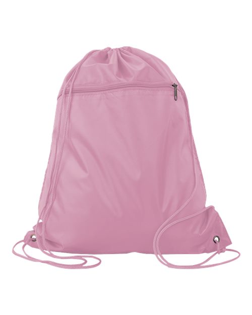 Load image into Gallery viewer, Q-Tees Q135200 Polyester Drawstring Backpack - Light Pink
