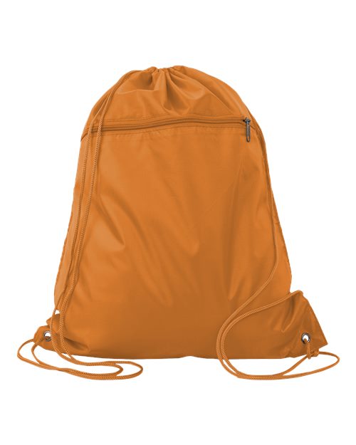 Q-Tees Q135200 Polyester Drawstring Backpack - Orange