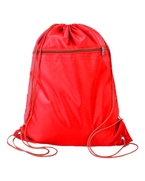 Load image into Gallery viewer, Q-Tees Q135200 Polyester Drawstring Backpack - Red
