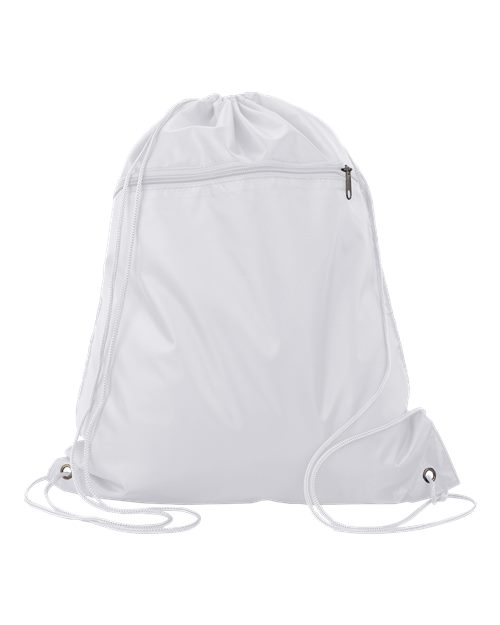Load image into Gallery viewer, Q-Tees Q135200 Polyester Drawstring Backpack - White

