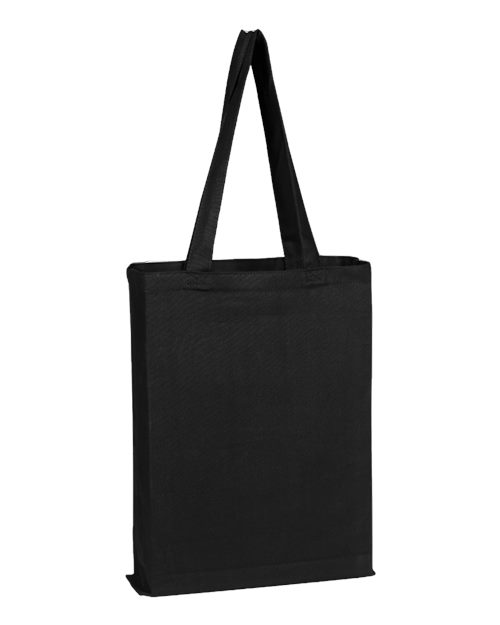 Q-Tees Q800GS Canvas Gusset Promotional Tote - Black