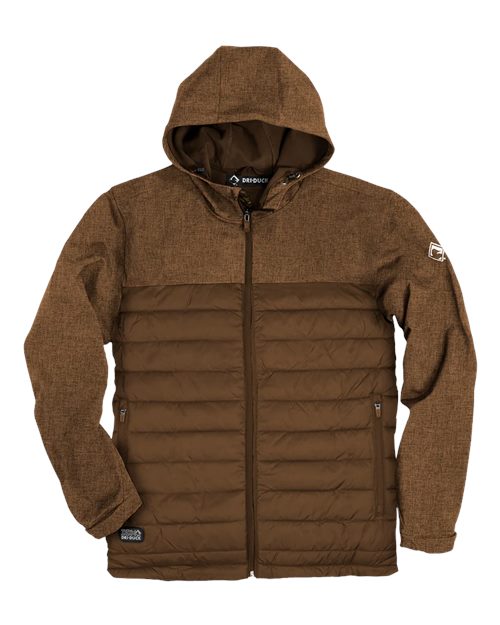 DRI DUCK 5324 Men's Pinnacle Soft Shell Puffer Jacket - Saddle Heather/ Saddle