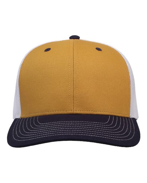 Load image into Gallery viewer, The Game GB452E Everyday Trucker Cap - Mustard Yellow/ Navy/ White
