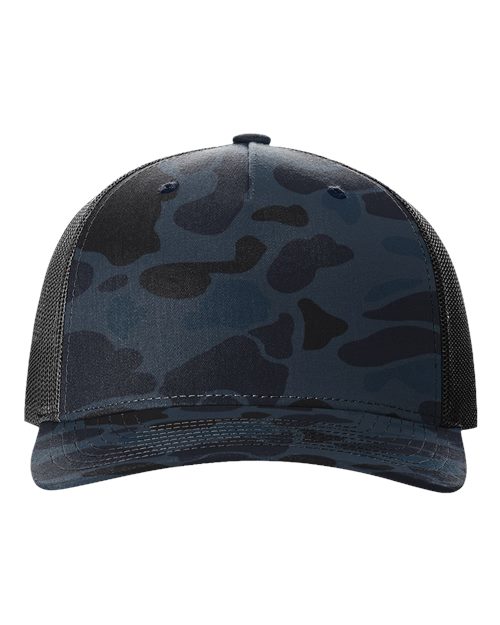 Richardson 112PFP Printed Five-Panel Trucker Cap - Admiral Duck Camo/ Black