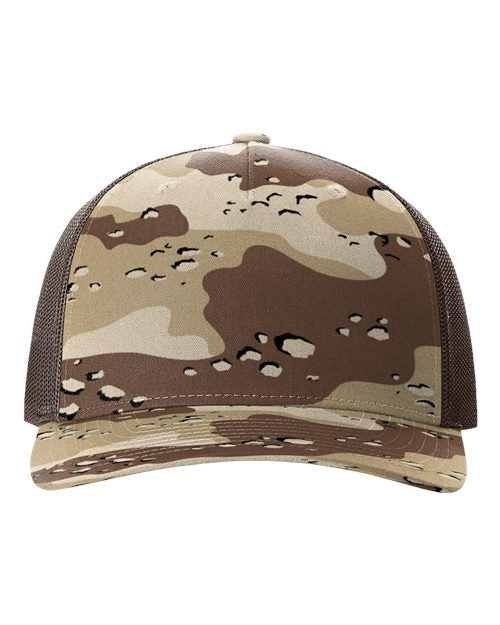 Richardson 112PFP Printed Five-Panel Trucker Cap - Desert Camo/ Brown