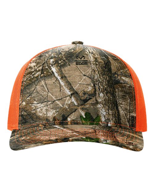 Richardson 112PFP Printed Five-Panel Trucker Cap - Realtree Edge/ Neon Orange