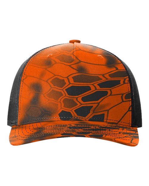 Richardson 112PFP Printed Five-Panel Trucker Cap - Kryptek Inferno/ Black