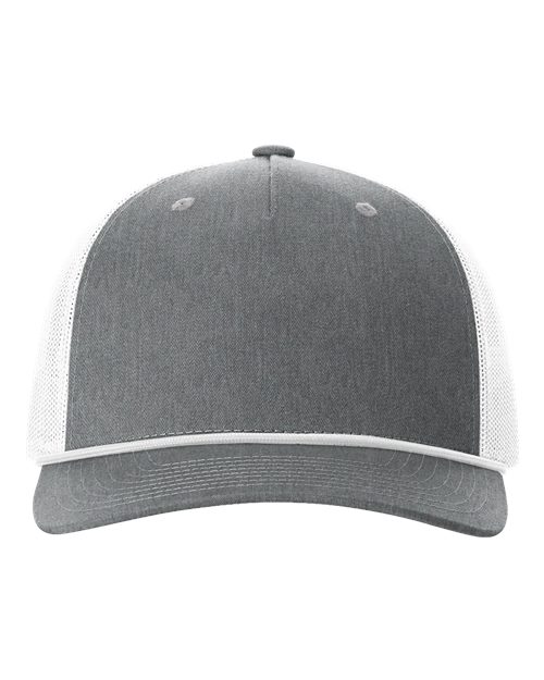 Load image into Gallery viewer, Richardson 112FPR Five-Panel Trucker Rope Cap - Heather Grey/ White
