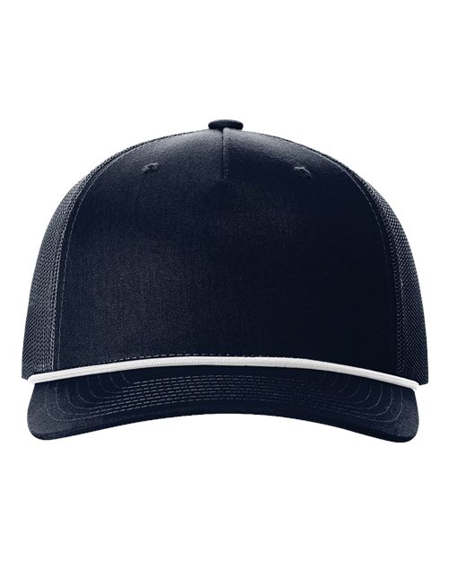 Richardson 112FPR Five-Panel Trucker Rope Cap - Navy/ White