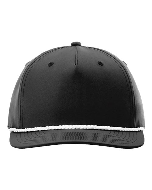 Richardson 258 Five-Panel Classic Rope Cap - Black/ White