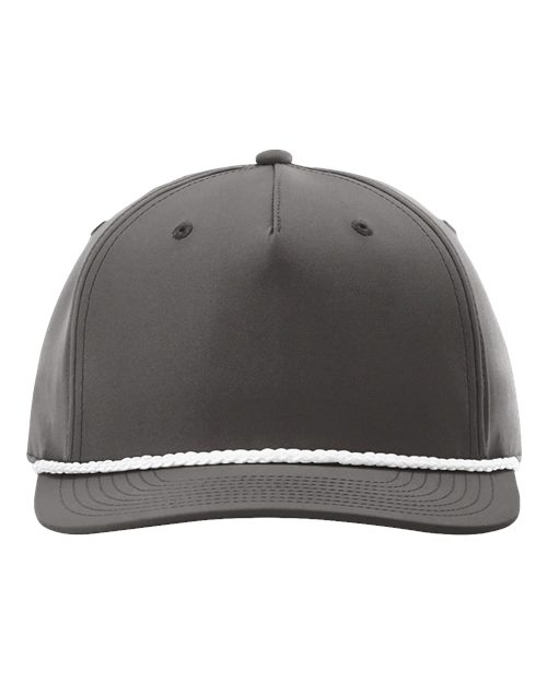 Richardson 258 Five-Panel Classic Rope Cap - Dark Grey/ White