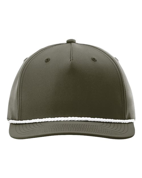Load image into Gallery viewer, Richardson 258 Five-Panel Classic Rope Cap - Dark Olive Green/ White
