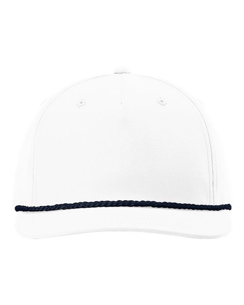 Richardson 258 Five-Panel Classic Rope Cap - White/ Navy