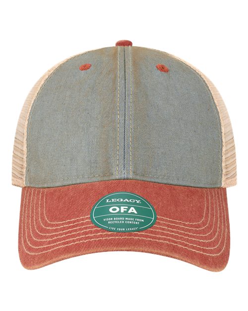 Load image into Gallery viewer, LEGACY OFA Old Favorite Trucker Cap - Light Blue/ Cardinal
