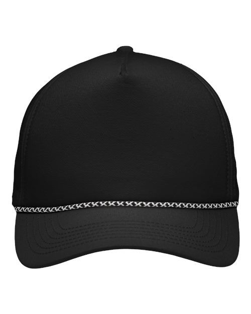Sportsman SP1300 Five-Panel Rope Heritage Fit Cap - Black