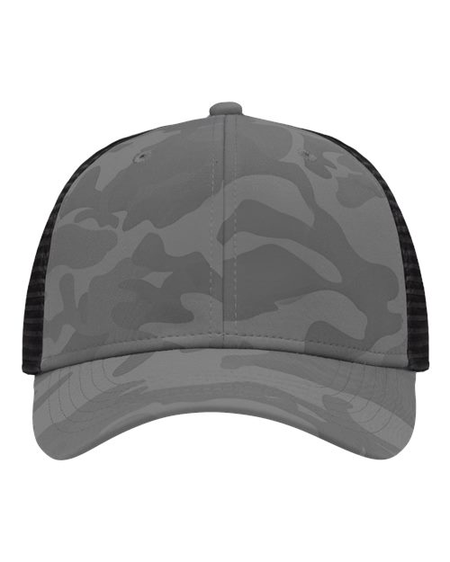 Sportsman SP1450 Traditional Lo-Pro Mesh Back Trucker Fit Cap - Grey Camo/ Black