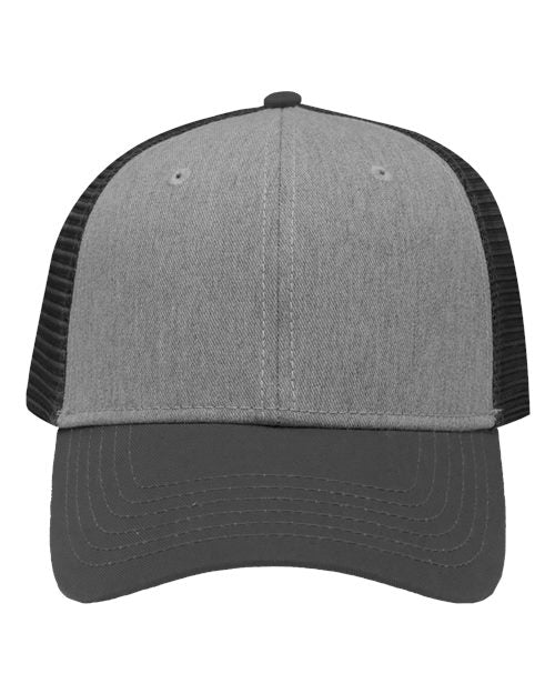 Sportsman SP1450 Traditional Lo-Pro Mesh Back Trucker Fit Cap - Heather Grey/ Charcoal/ Charcoal