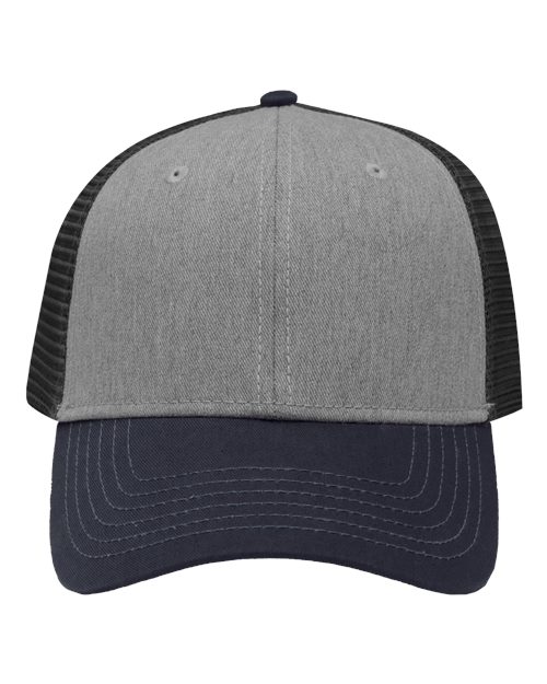 Load image into Gallery viewer, Sportsman SP1450 Traditional Lo-Pro Mesh Back Trucker Fit Cap - Heather Grey/ Charcoal/ Navy
