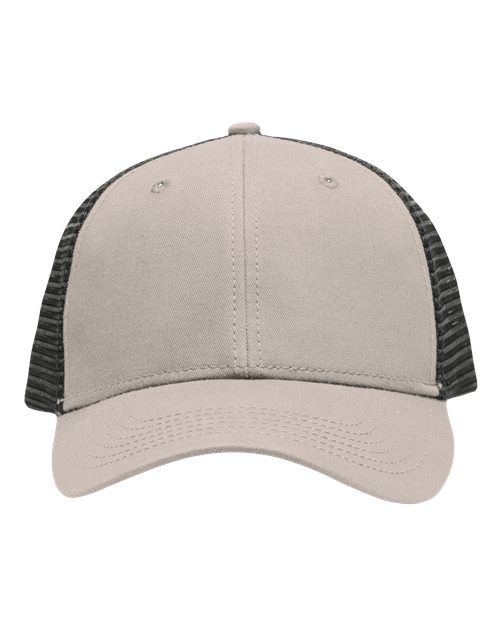 Sportsman SP1450 Traditional Lo-Pro Mesh Back Trucker Fit Cap - Chino Khaki/ Black
