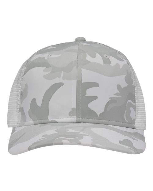 Sportsman SP1450 Traditional Lo-Pro Mesh Back Trucker Fit Cap - White Camo/ White
