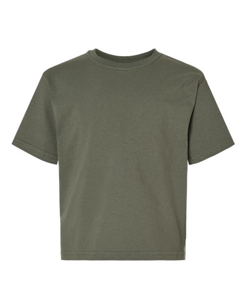 Load image into Gallery viewer, M&amp;O 4850 Youth Gold Soft Touch T-Shirt - Military Green
