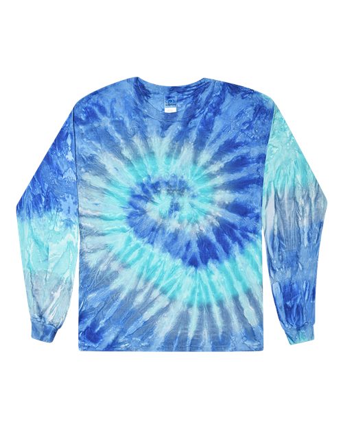 Colortone 2000 Unisex Tie-Dyed Long Sleeve T-Shirt - Blue Jerry