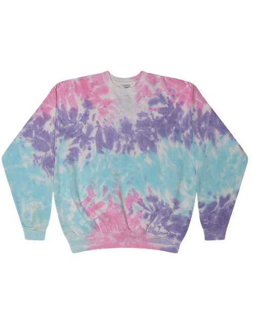 Load image into Gallery viewer, Colortone 8100 Unisex Tie-Dyed Fleece Crewneck Sweatshirt - Cotton Candy
