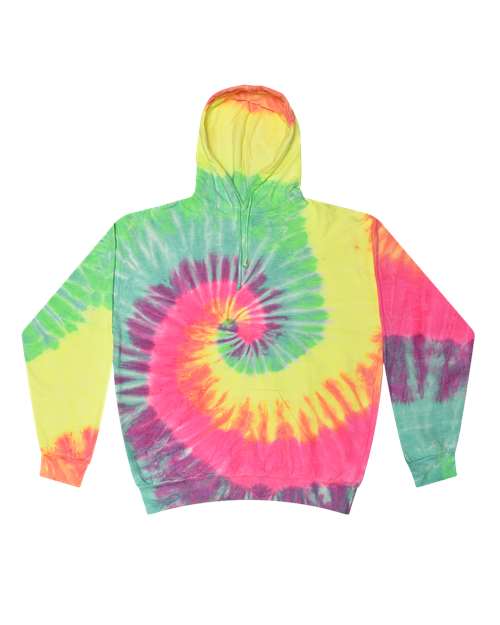 Colortone 8777 Unisex Tie-Dyed Hooded Sweatshirt - Minty Rainbow
