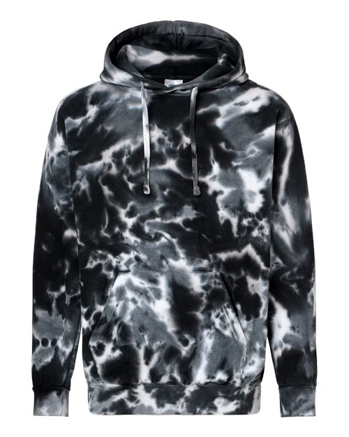 Load image into Gallery viewer, Colortone 8777 Unisex Tie-Dyed Hooded Sweatshirt - Multi Black
