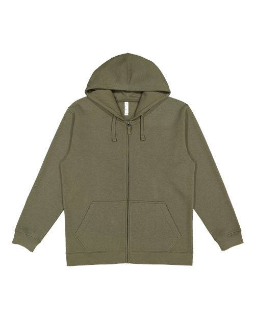 LAT 6927 Unisex Full-Zip Hoodie Sweatshirt - Military Green