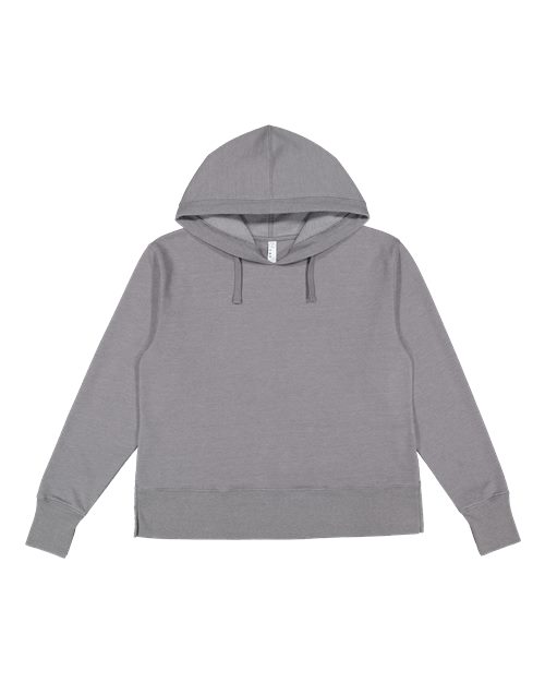 LAT 3536 Women's Vintage Wash Hoodie Sweatshirt - Washed Grey