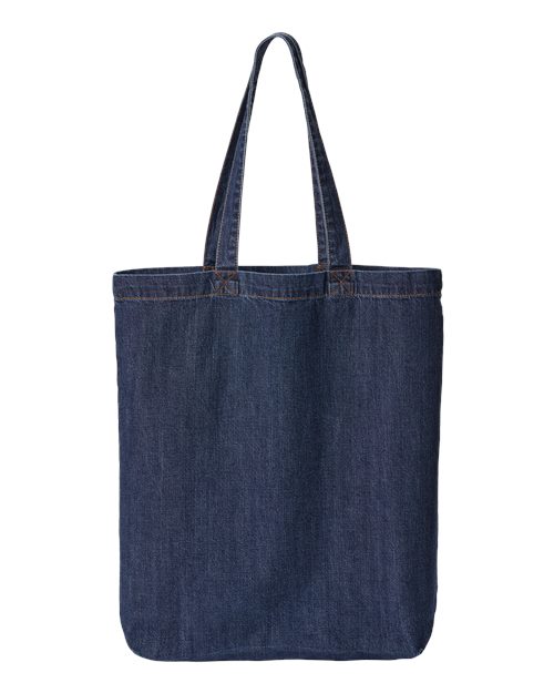 Cotton Denim Gusseted Tote Bag