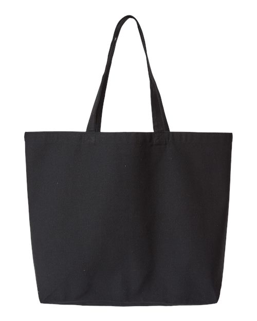 OAD OAD108R Jumbo Recycled Midweight Gusseted Canvas Tote - Recycled Black