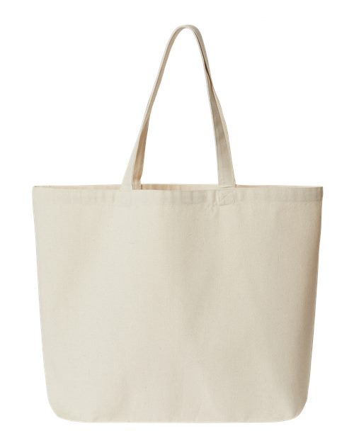 OAD OAD108R Jumbo Recycled Midweight Gusseted Canvas Tote - Recycled Natural