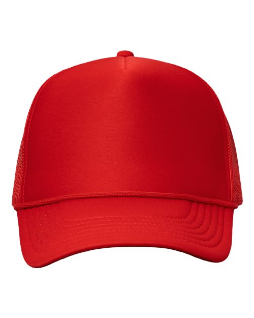 Valucap VC700 Foam Mesh-Back Trucker Cap - Red/ Red