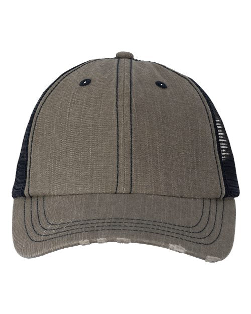 Load image into Gallery viewer, Valucap VC990 Contrast Stitch Cap - Olive Green/ Navy
