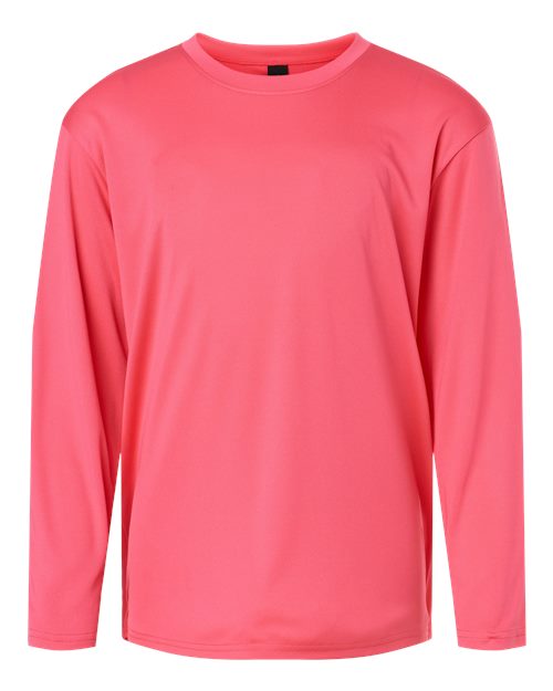 AllPro 48400Y Youth Pro-Lock Performance Long Sleeve T-Shirt - Bright Pink